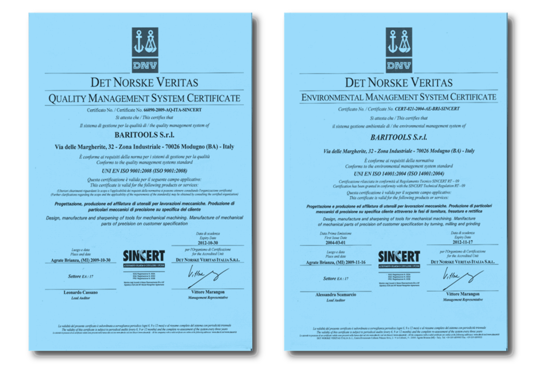 Bari Tools Certificazioni